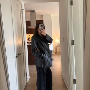 Vintage George Black Women's Genuine Leather Jacket